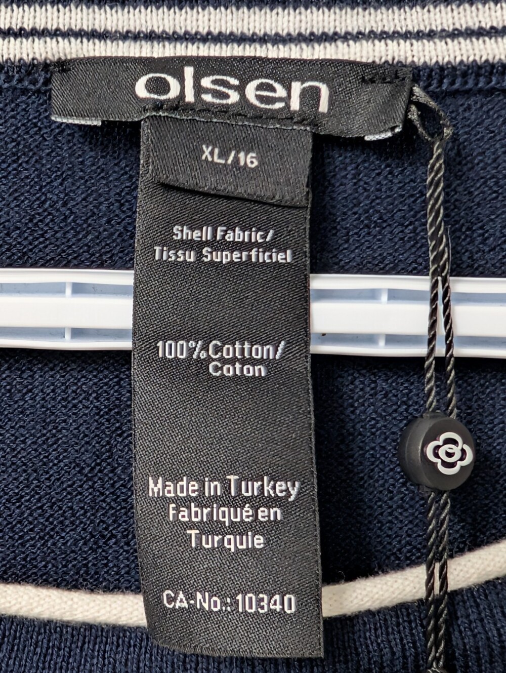 Nwt! Olsen Navy Long Sleeve Knit Sweater with Side Ties - Picture 8 of 11